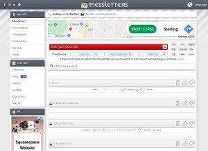 How messletters.com looks like on a tablet such as an iPad.