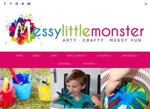 How messylittlemonster.com looks like on a tablet such as an iPad.
