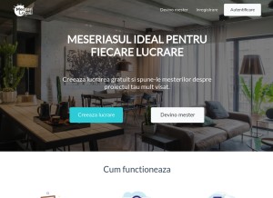 How mesterilocali.ro looks like on a tablet such as an iPad.