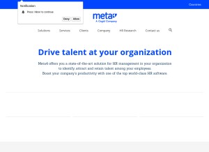 How meta4.com looks like on a tablet such as an iPad.