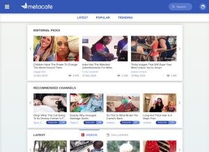 How metacafe.com looks like on a tablet such as an iPad.