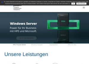 How metacomp.de looks like on a tablet such as an iPad.