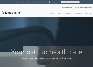 How metagenics.com looks like on a tablet such as an iPad.