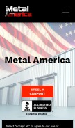 How metalbuildingsnorthamerica.com looks like on a mobile device such as an iPhone.