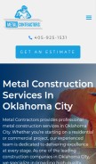 How metalcontractors.com looks like on a mobile device such as an iPhone.