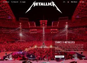 How metallica.com looks like on a tablet such as an iPad.
