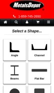 How metalsdepot.com looks like on a mobile device such as an iPhone.