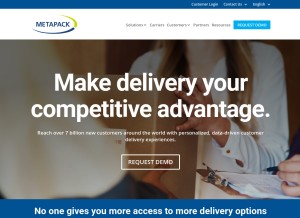 How metapack.com looks like on a tablet such as an iPad.