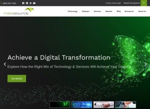How metasource.com looks like on a tablet such as an iPad.