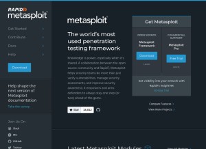 How metasploit.com looks like on a tablet such as an iPad.