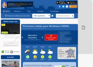 How meteo-bordeaux.com looks like on a tablet such as an iPad.