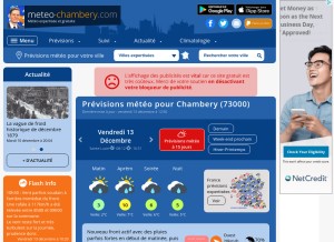 How meteo-chambery.com looks like on a tablet such as an iPad.