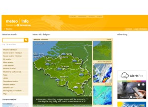 How meteo-info.be looks like on a tablet such as an iPad.
