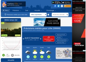 How meteo-lille.net looks like on a tablet such as an iPad.