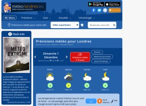 How meteo-londres.eu looks like on a tablet such as an iPad.