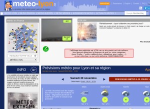 How meteo-lyon.net looks like on a tablet such as an iPad.