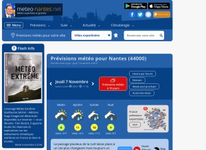 How meteo-nantes.net looks like on a tablet such as an iPad.