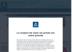 How meteo.pf looks like on a tablet such as an iPad.