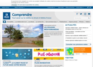 How meteofrance.fr looks like on a tablet such as an iPad.