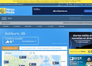 How meteomedia.com looks like on a tablet such as an iPad.