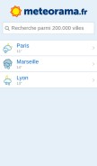 How meteorama.fr looks like on a mobile device such as an iPhone.