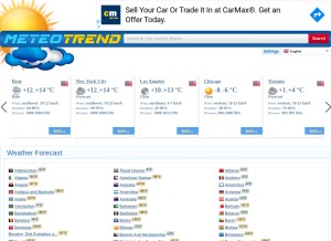 How meteotrend.com looks like on a tablet such as an iPad.