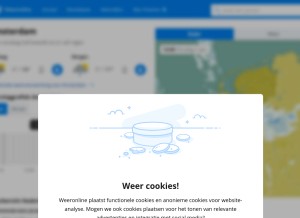 How meteovista.be looks like on a tablet such as an iPad.