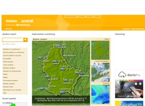 How meteozentral.lu looks like on a tablet such as an iPad.