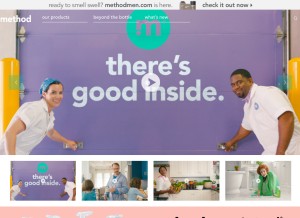 How methodhome.com looks like on a tablet such as an iPad.