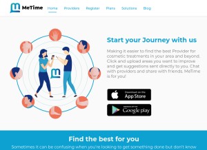 How metime.com looks like on a tablet such as an iPad.