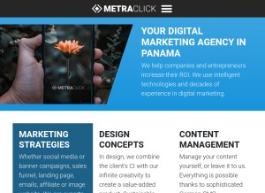 How metraclick.com looks like on a tablet such as an iPad.