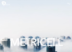 How metricell.com looks like on a tablet such as an iPad.