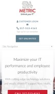 How metricit.com looks like on a mobile device such as an iPhone.