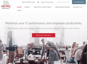 How metricit.com looks like on a tablet such as an iPad.