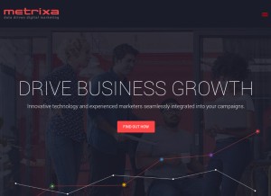 How metrixa.com looks like on a tablet such as an iPad.