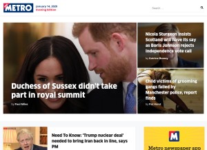 How metro.news looks like on a tablet such as an iPad.