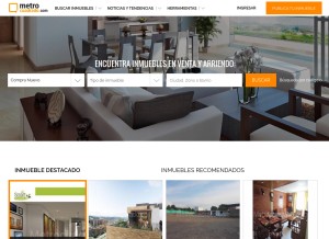 How metrocuadrado.com looks like on a tablet such as an iPad.