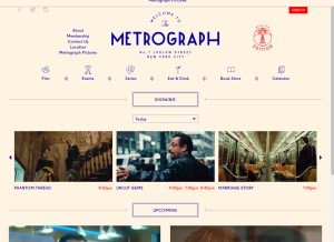 How metrograph.com looks like on a tablet such as an iPad.
