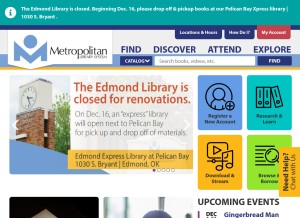 How metrolibrary.org looks like on a tablet such as an iPad.