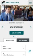 How metrolinktrains.com looks like on a mobile device such as an iPhone.