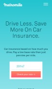 How metromile.com looks like on a mobile device such as an iPhone.