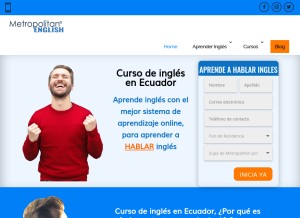 How metropolitanenglish.com.ec looks like on a tablet such as an iPad.