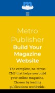 How metropublisher.com looks like on a mobile device such as an iPhone.