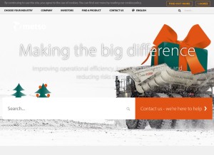 How metso.com looks like on a tablet such as an iPad.