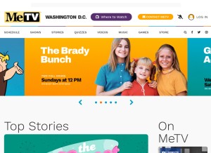 How metv.com looks like on a tablet such as an iPad.