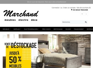 How meublesmarchand.com looks like on a tablet such as an iPad.