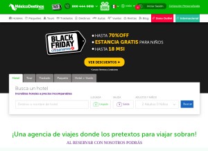 How mexicodestinos.com looks like on a tablet such as an iPad.