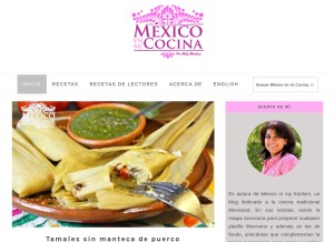 How mexicoenmicocina.com looks like on a tablet such as an iPad.