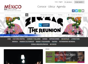 How mexicoescultura.com looks like on a tablet such as an iPad.