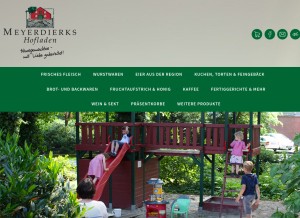 How meyerdierks-hofladen.de looks like on a tablet such as an iPad.